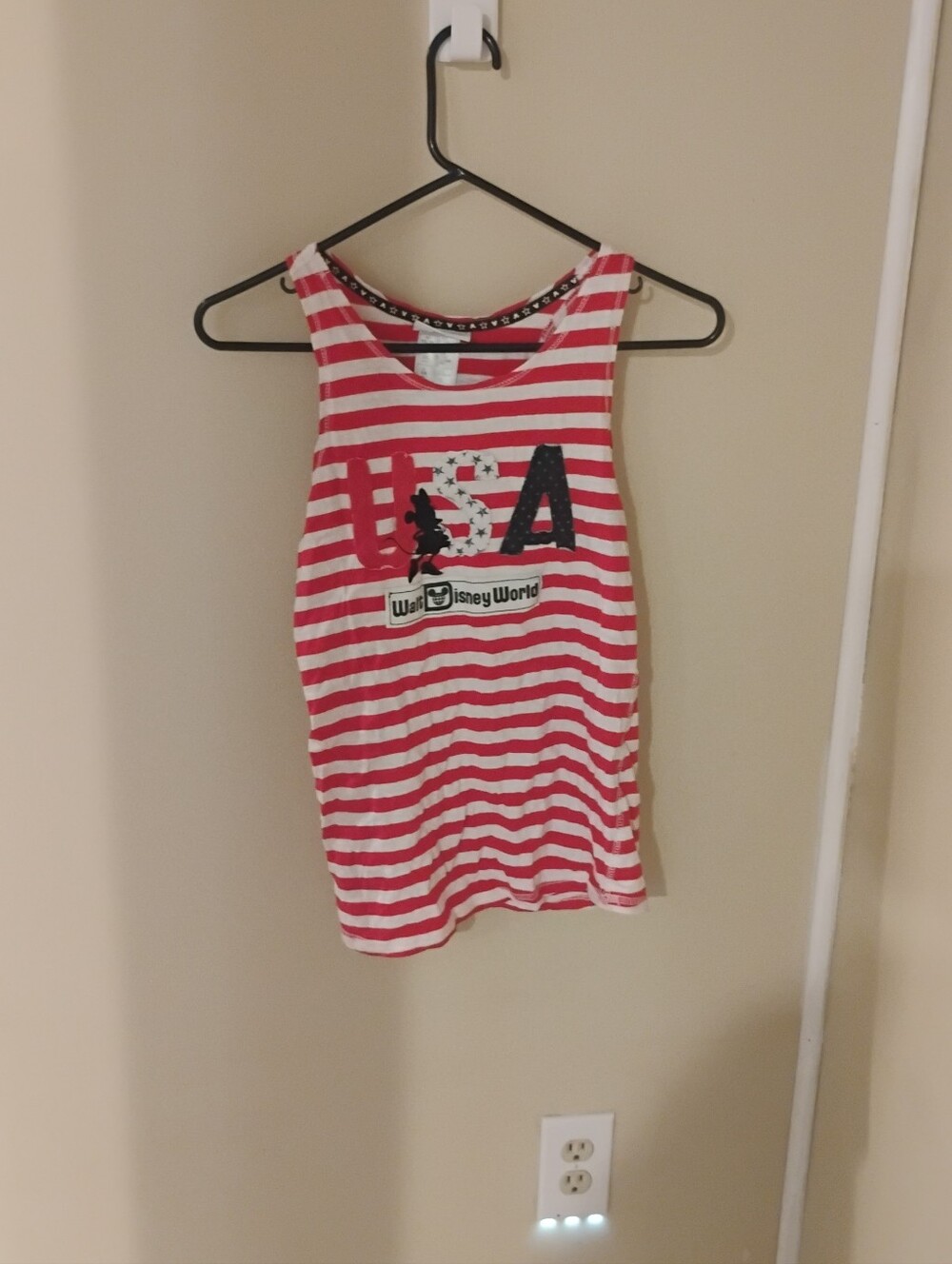 Disney Parks 4th Of July Striped USA Bow Back Tank Top Fits Sz XS Womens